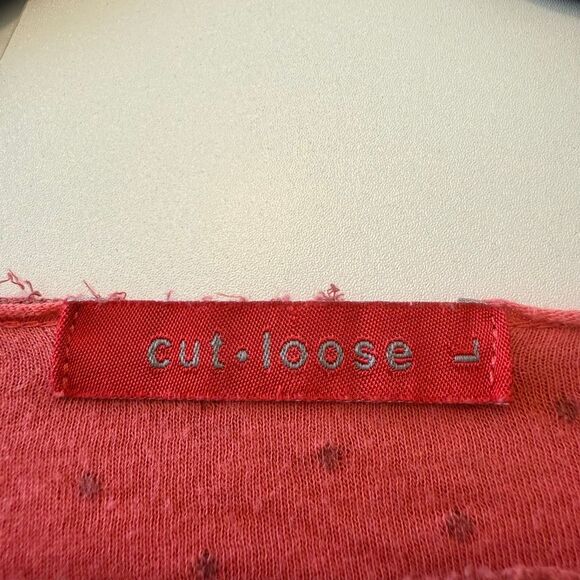 Cut Loose Pumpkin Double Knit Textured Three Quarter Sleeve Top Sz L Casual - Picture 10 of 10